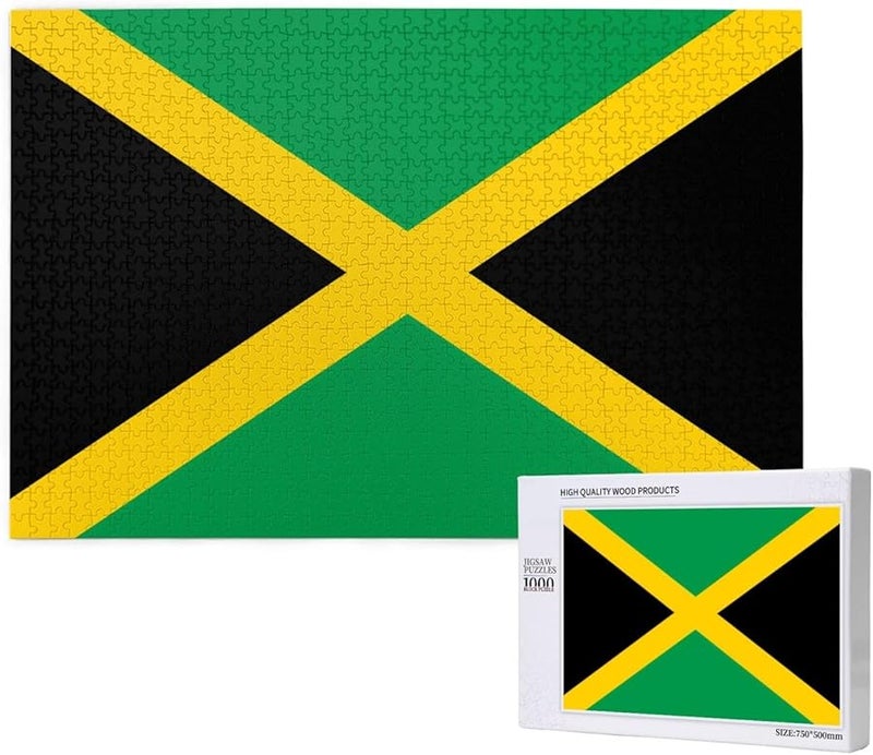 لغز علم جامايكا 1000 قطعة للكبار ديكور المنزل 29.5 × 19.7 بوصة - Image 1